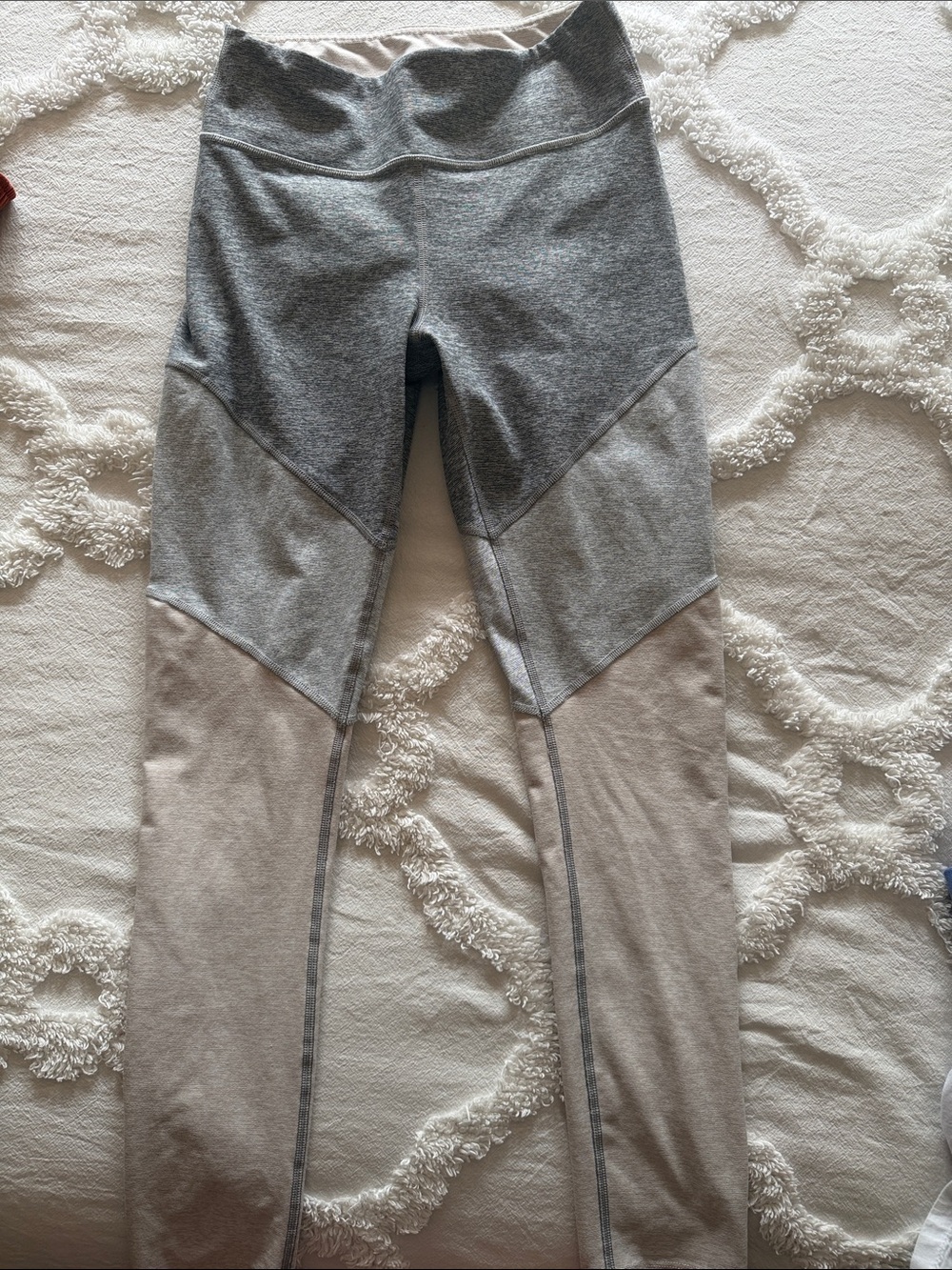 Outdoor Voices Colorblock Gray and Taupe Performance Leggings